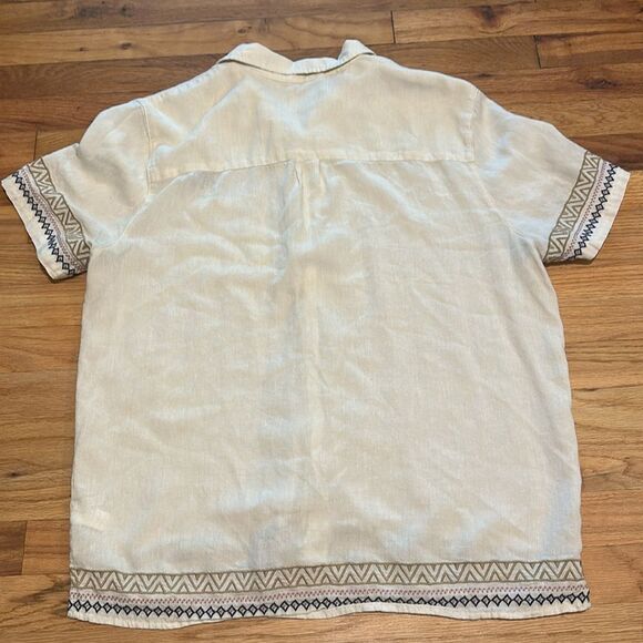 Marine Layer Embroidered Resort Shirt Men’s large  Button Up Short Sleeve Palms - Picture 10 of 12